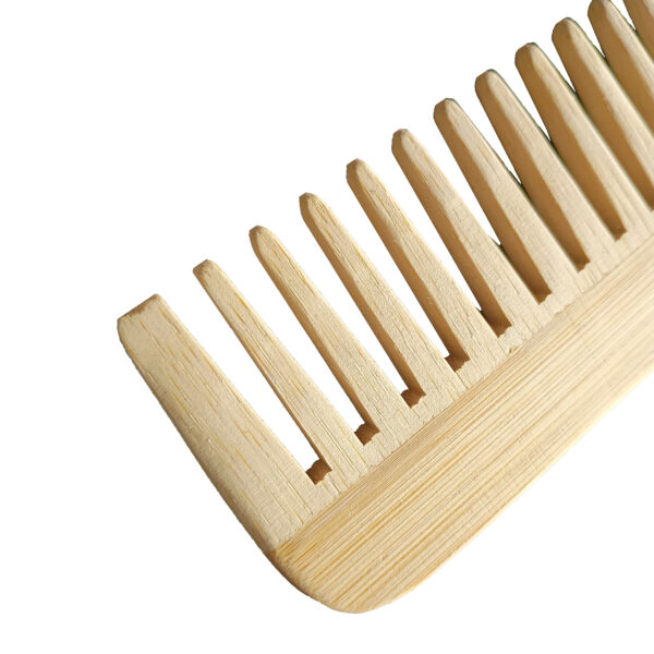Peinilla-antifrizz-C Peine de bambú dientes anchos