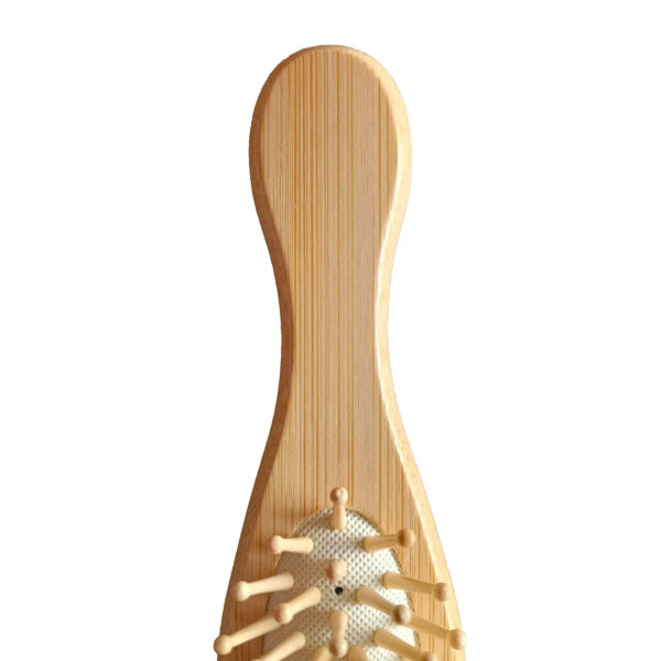 Peinilla-bambú-C Cepillo pequeño de bambú para el cabello